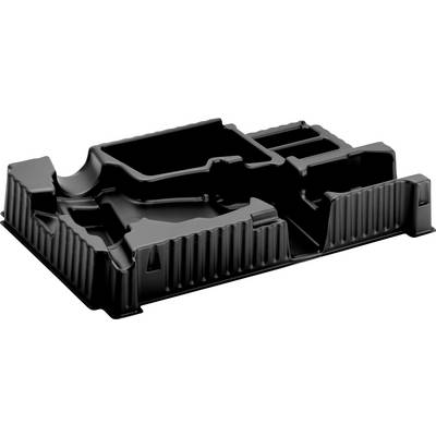 Zwart geroosterde plastic bakje met vakken en geribbelde randen, weergegeven op een witte achtergrond.