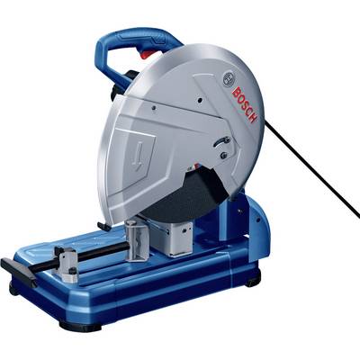'Bosch metalen cirkelzaag in blauw en zilver met rond zaagblad en zwarte handgreep, geschikt voor het zagen van metaal.'