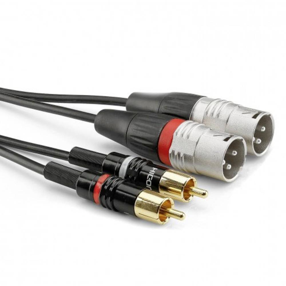 Sommer Cable HBP-M2C2-0150 Audio Adapterkabel [2x Cinch-stekker - 2x XLR-stekker 3-polig] 1.50 m Zwart