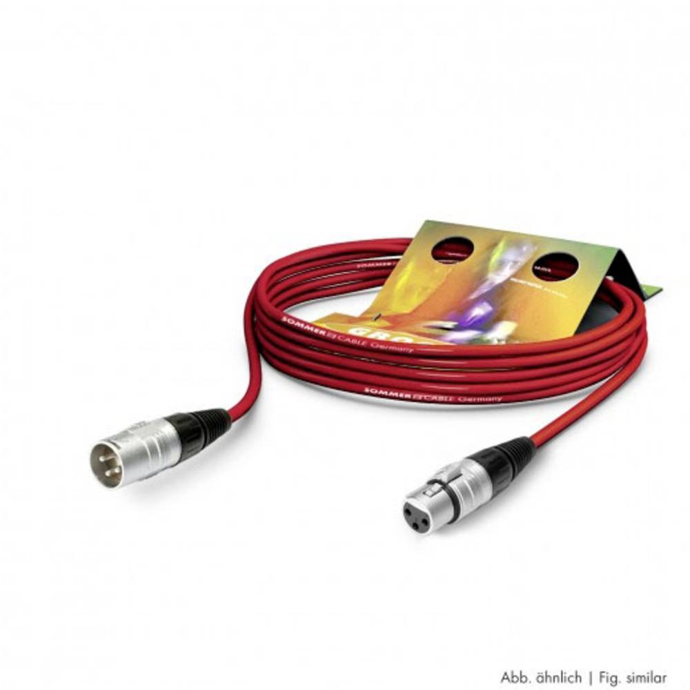 Sommer Cable SGHN-0300-RT XLR Aansluitkabel [1x XLR-bus 3-polig - 1x XLR-stekker 3-polig] 3.00 m Rood