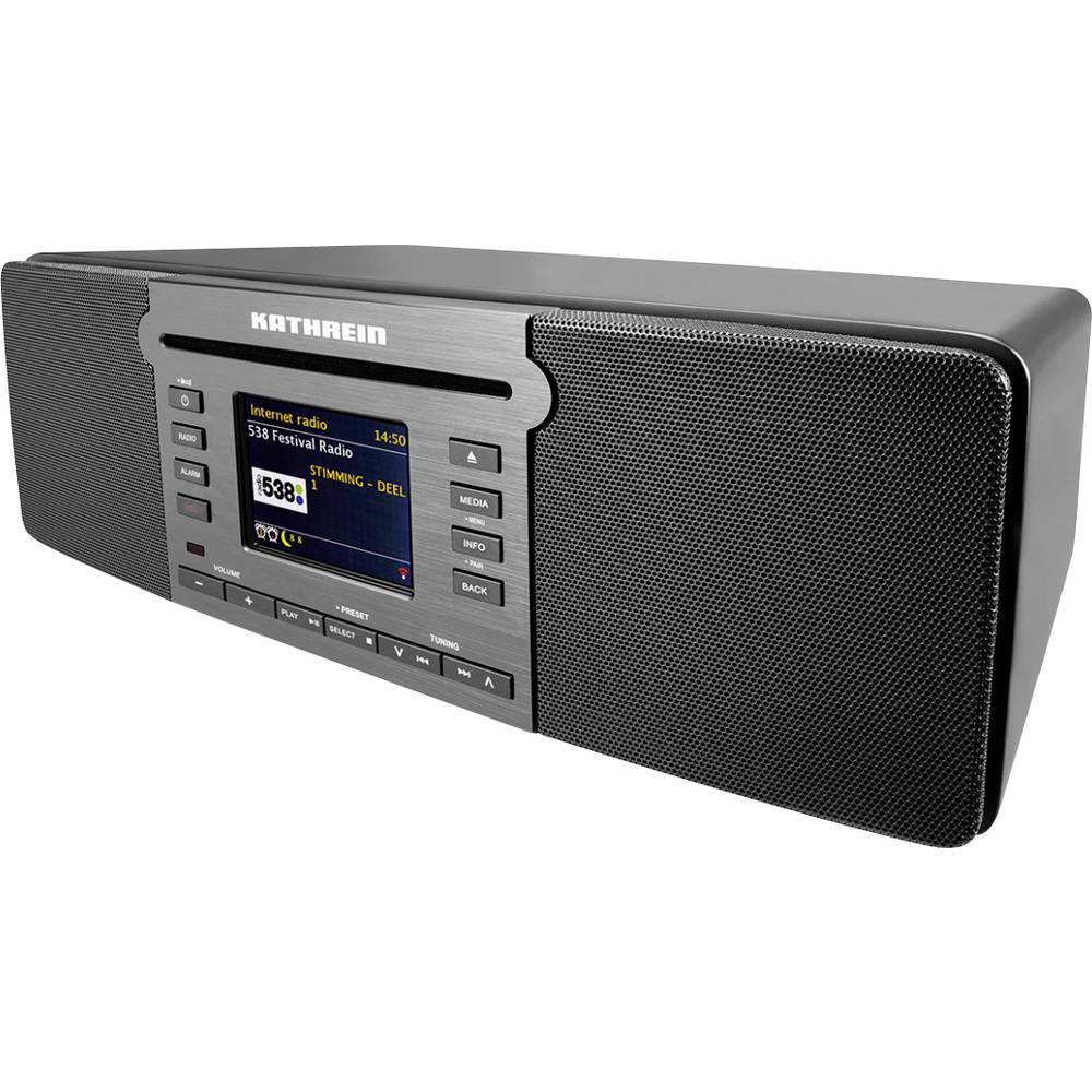 Kathrein DAB+ 100 Tafelradio VHF (FM), DAB+ DAB+, FM, Bluetooth, WiFi, CD Zwart