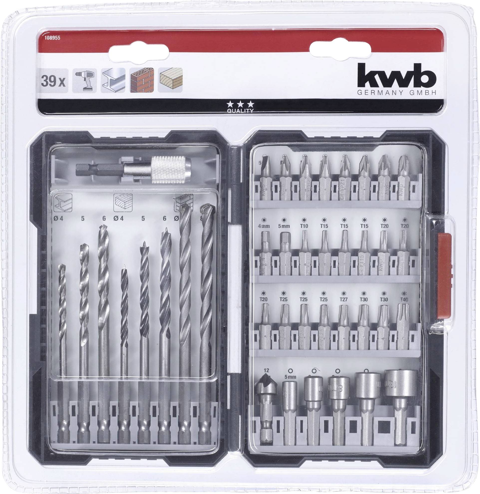 kwb 108955 39-delig Boor- en bitassortiment-0
