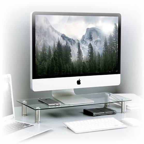 TECHly ICA-MS-461E Monitorstandaard Hoogte: 80 tot 130 mm Wit, Transparant-0