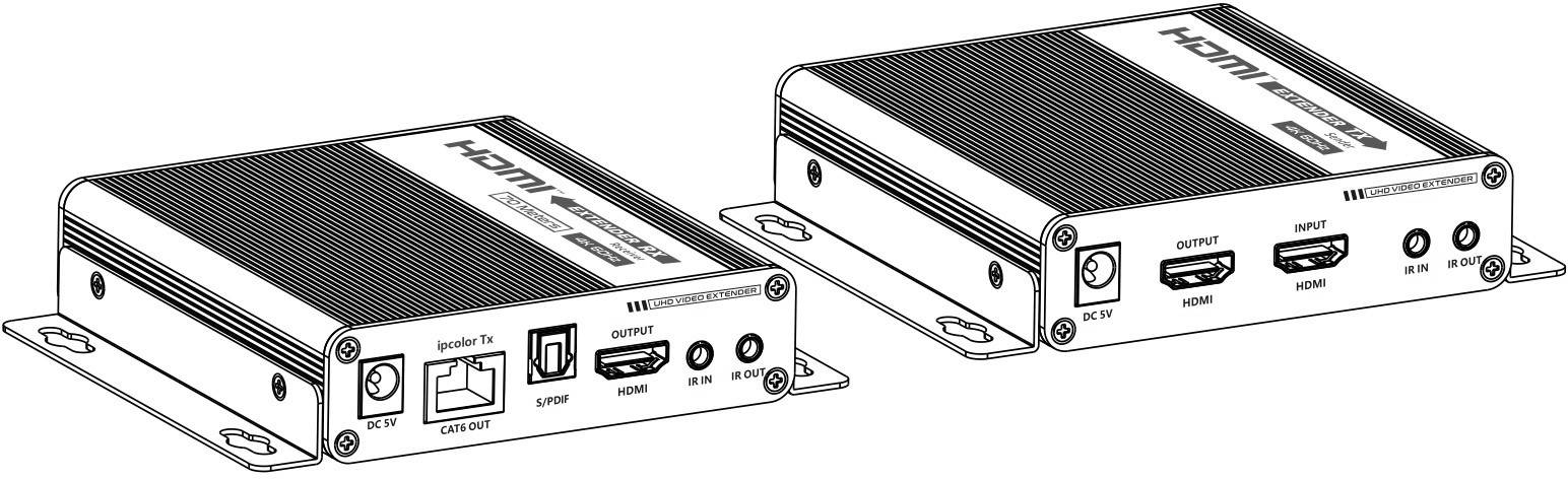 TECHly IDATA-EXT-676 Extender (verlenging) RJ45, S/PDIF (TOSLINK), HDMI, Infrarood Via netwerkkabel RJ45 70 m-3
