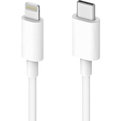 TECHly Apple iPad/iPhone/iPod Aansluitkabel [1x USB-C stekker - 1x Apple dock-stekker Lightning] 1.00 m Wit