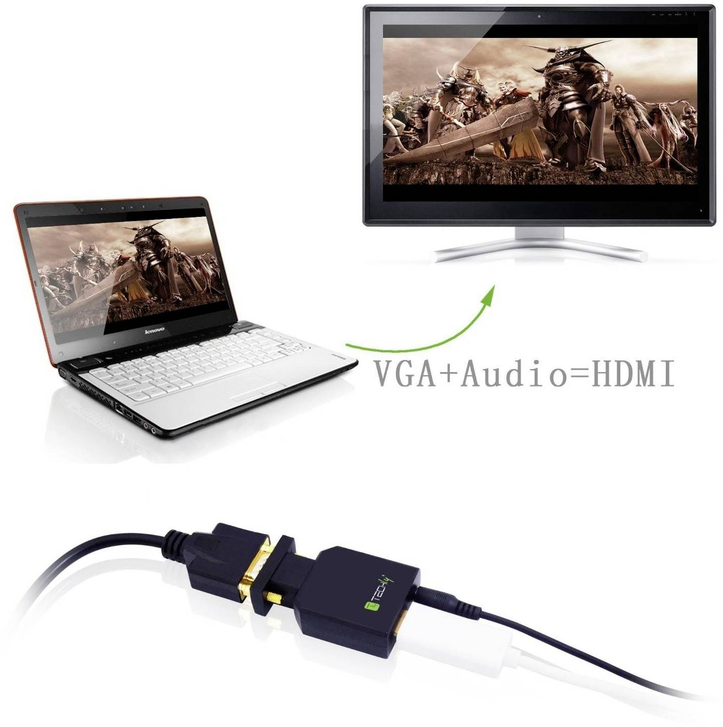 TECHly AV Converter IDATA-VGA-HDMINI [HDMI, Jackplug - VGA] 1920 x 1200 Pixel, 1680 x 1050 Pixel, 1440 x 900 Pixel, 1366-5
