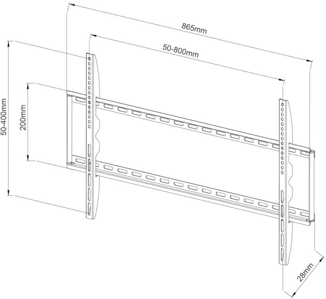 TECHly ICA-PLB-162XL TV-beugel 106,7 cm (42") - 203,2 cm (80") Vast Geïntegreerde waterpas-3