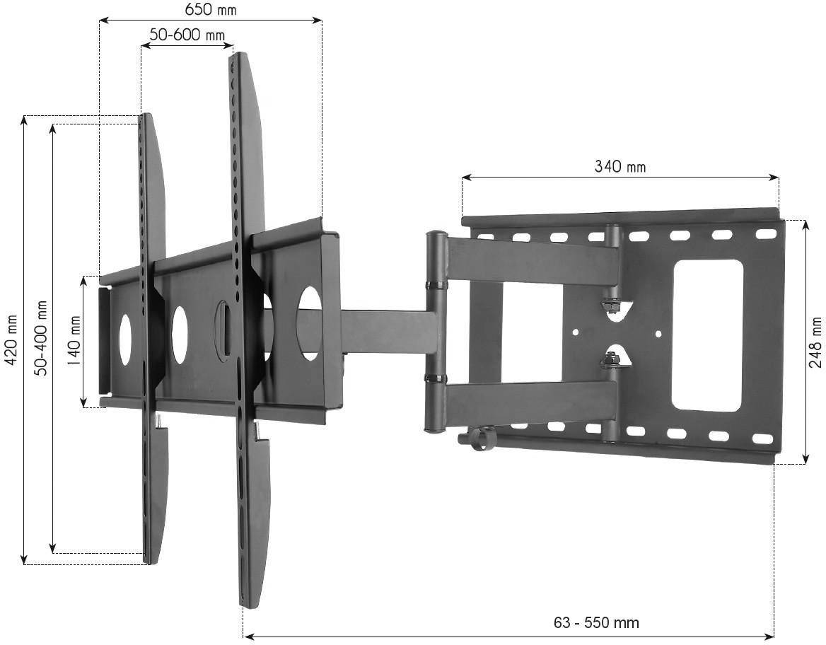 TECHly ICA-PLB-148L TV-beugel 81,3 cm (32") - 165,1 cm (65") Kantelbaar, Zwenkbaar, Roteerbaar Geïntegreerde waterpas-3