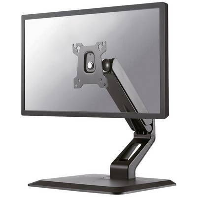 Een computermonitor met verstelbare arm die het mogelijk maakt de beeldscherm in verschillende hoeken te kantelen en de hoogte aan te passen.
