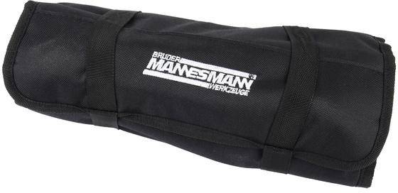 Zwarte gereedschapsrol met wit 'Gebroeders Mannesmann Gereedschap' logo.