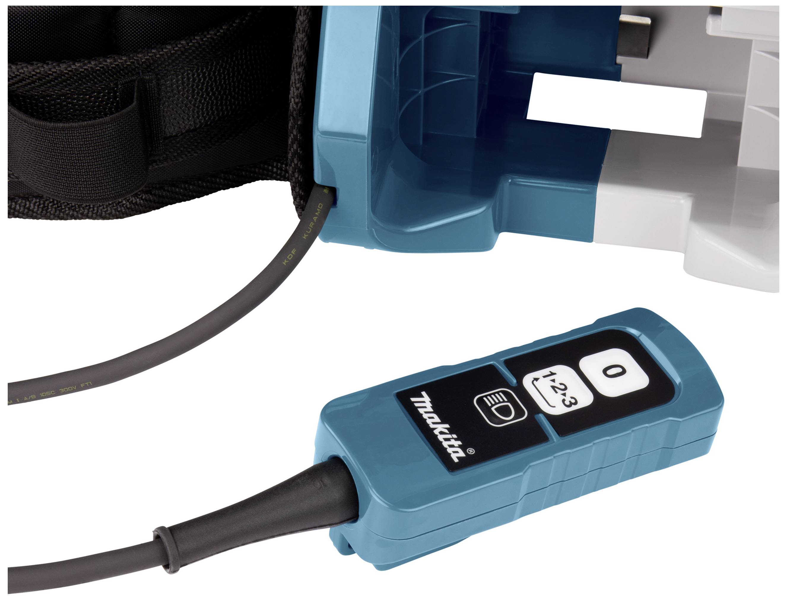 Een oplader met display dat verbinding maakt met een apparaat. Het display toont '0' en '12.3'.