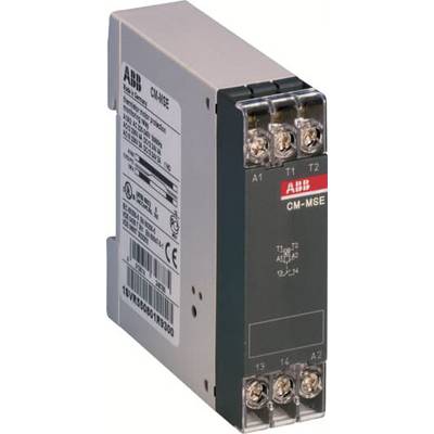 Een elektrisch beschermingsrelais van ABB met modelnummer CM-MSE. Het heeft meerdere aansluitklemmen en is grijs met een zwarte voorkant.