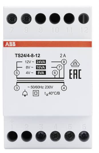 Een elektrische transformator met meerdere aansluitklemmen, een schakelschema en een stroomsterkte van 2A.