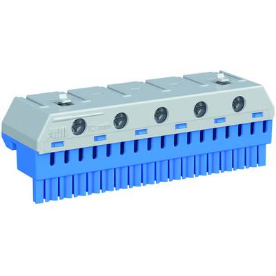 Elektrische stekker met blauwe en grijze onderdelen, geschikt voor praktische toepassingen in de elektrotechnische installatie.