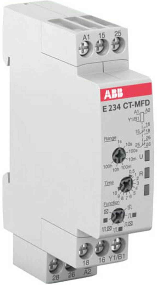 ABB 1SVR500020R1100 CT-MFD.21 Tijdrelais Multifunctioneel 250 V DC/AC 1 stuk(s) Tijdsduur: 0.05 s - 100 h 2x wisselcontact