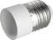 Een witte lampfittingadapter met schroefdraad, ontworpen voor het verbinden van verschillende soorten lampen.