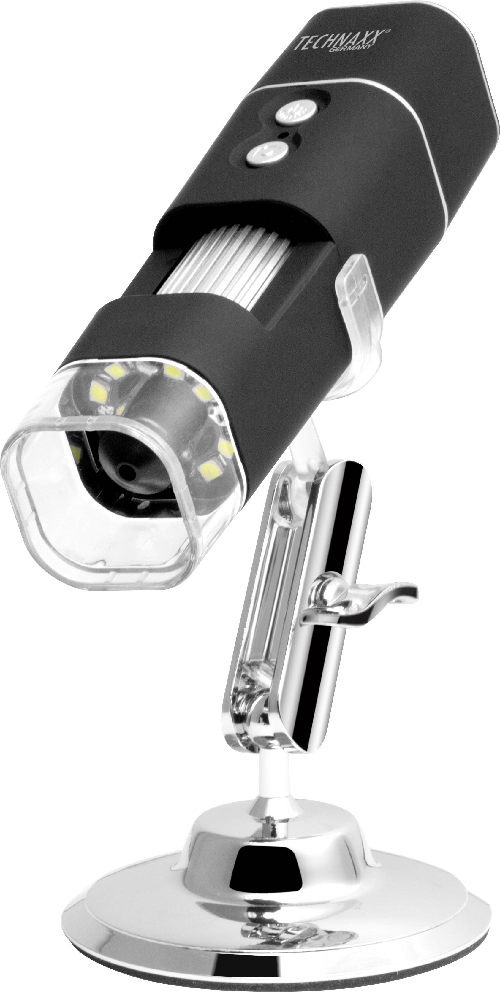 'Een digitaal microscoop met verstelbare standaard en LED-verlichting, geschikt voor nauwkeurige vergrotingen en gedetailleerde waarnemingen.'