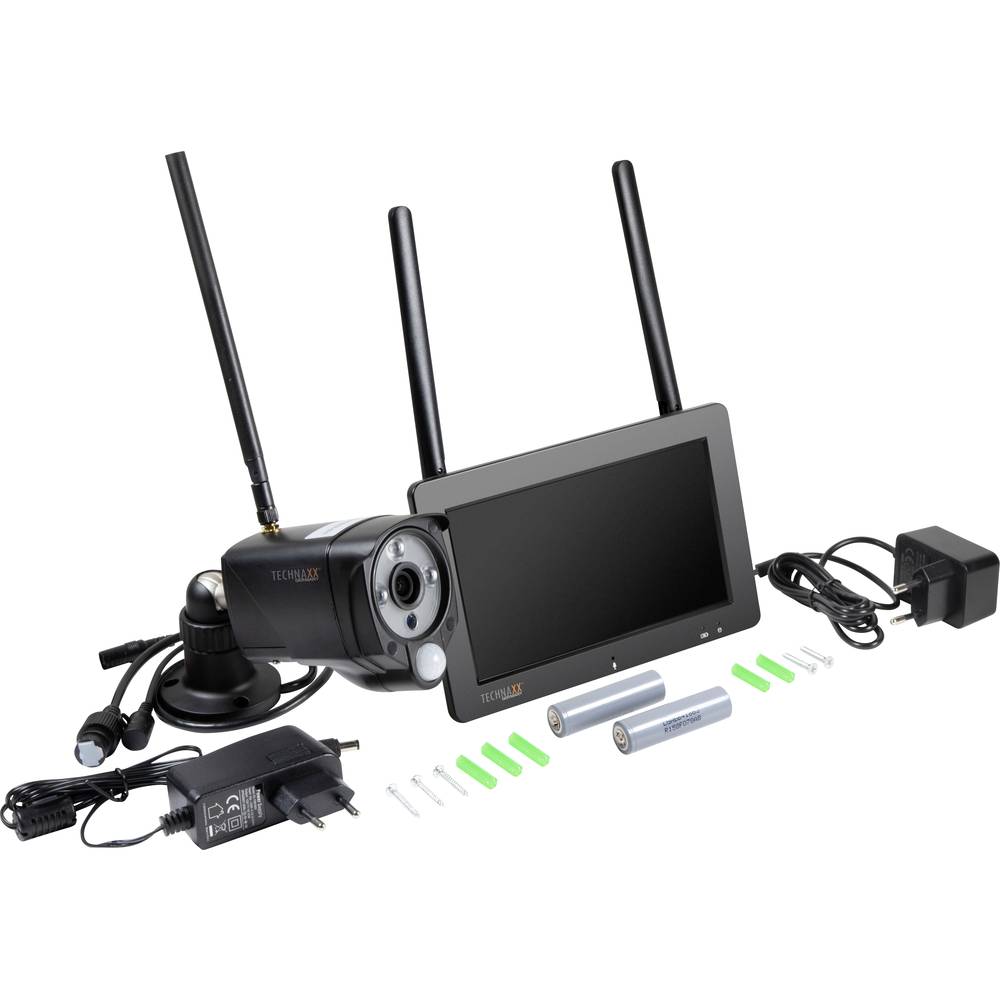 Technaxx TX-128 Bewakingscamera set met 7" Touchscreen - FullHD indoor / outdoor camera - opnamefunctie, infrarood, App bediening