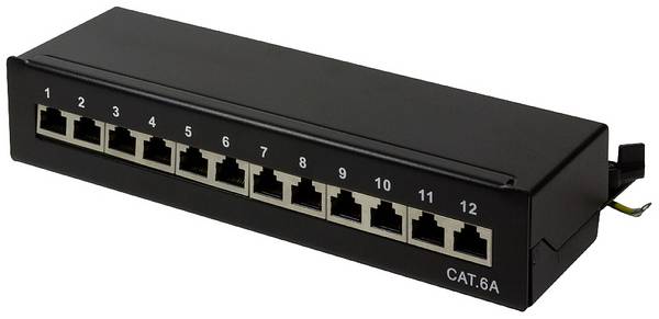 LogiLink NP0019B 12 poorten Patchpaneel CAT 6A