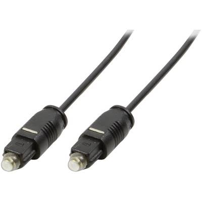 Twee zwarte digitale optische audiokabels met Toslink-aansluitingen voor het verbinden van audioapparatuur.