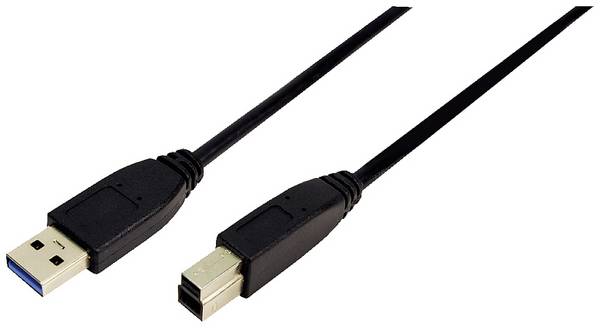 LogiLink CU0025 USB-kabel USB 3.2 Gen1 USB-A stekker, USB-B stekker 3.00 m Zwart Afgeschermd (dubbel)