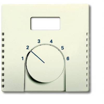 Een witte draaiknop met een schaal van 1 tot 6 staat ingesteld op 3. Geschikt voor temperatuur- of ventilatorregeling.