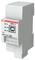 Een KNX USB-interfacemodule van ABB voor gebouwautomatisering. Toont statusaanduidingen voor 'AAN', 'USB' en 'KNX'.