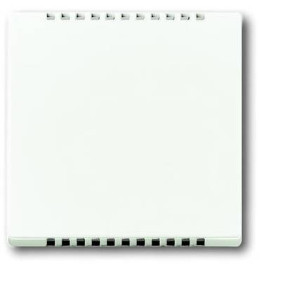 Een wit, vierkant apparaat met ventilatiesleuven. Het zou kunnen gaan om een thermostaat of sensor.