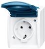 ABB 2CKA002083A0818 Geaard stopcontact IP44 Grijs-wit (RAL 7035), Blauw-groen