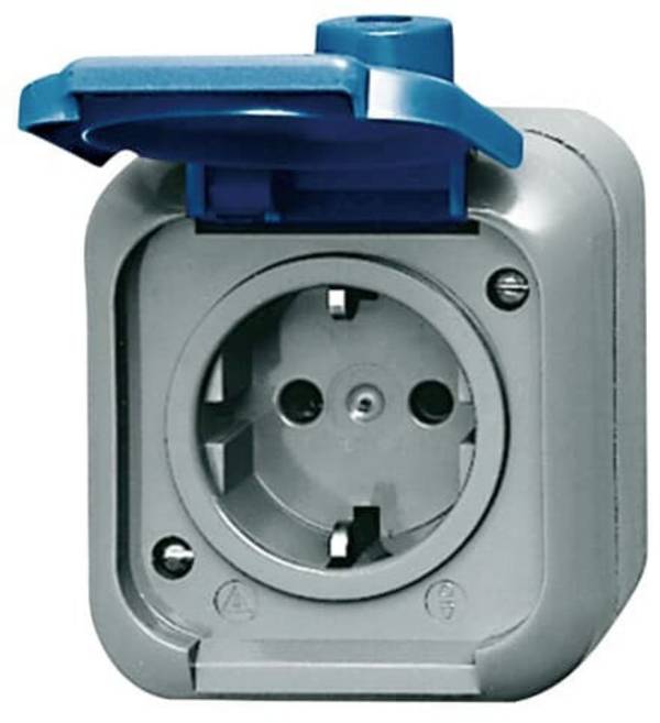 ABB 2CKA002083A0368 Geaard stopcontact IP44 Blauw, Gentiaan-blauw (RAL 5010)