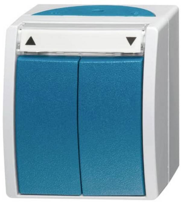 ABB 2CKA001085A1612 Schakelaar Met schakelaar IP44 Grijs-wit (RAL 7035), Blauw-groen