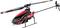 Speelgoed-helikopter met rood en zwart design, rotorbladen en opschrift 'REDFOX'.