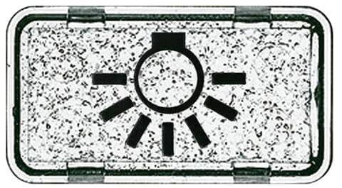 Een symbool met een gestileerd zonnensymbool, dat vaak wordt gebruikt voor het regelen van helderheid of verlichting.