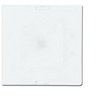 Witte vierkante lamp met gestructureerd oppervlak dat gelijkmatig licht verspreidt.