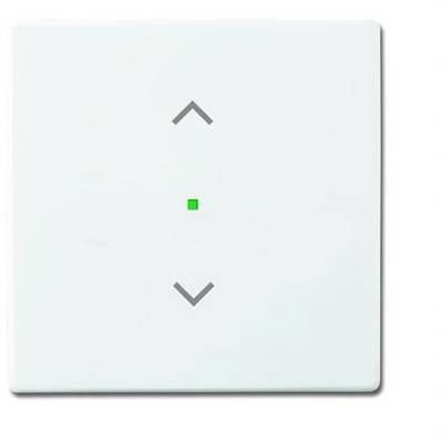 Lichtschakelaar met twee pijlen, boven en onder, voor bediening; groene LED-indicator in het midden geeft actieve toestand aan.