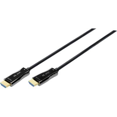 Digitus AK-330125-300-S HDMI-kabel HDMI / Glasvezel Aansluitkabel HDMI-A-stekker, HDMI-A-stekker 30.00 m Zwart Ultra HD-