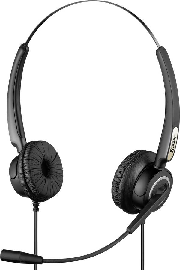 Sandberg USB Office Headset Pro Stereo De microfoon is bevestigd op een flexibele arm.