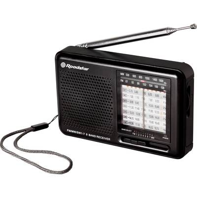 Roadstar TRA-2989 Transistorradio Korte golf, Middengolf, VHF (FM)   Zwart