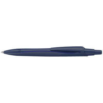 Een blauwe pen met uitgeschoven punt en ergonomische vorm, geschikt voor comfortabel schrijven.