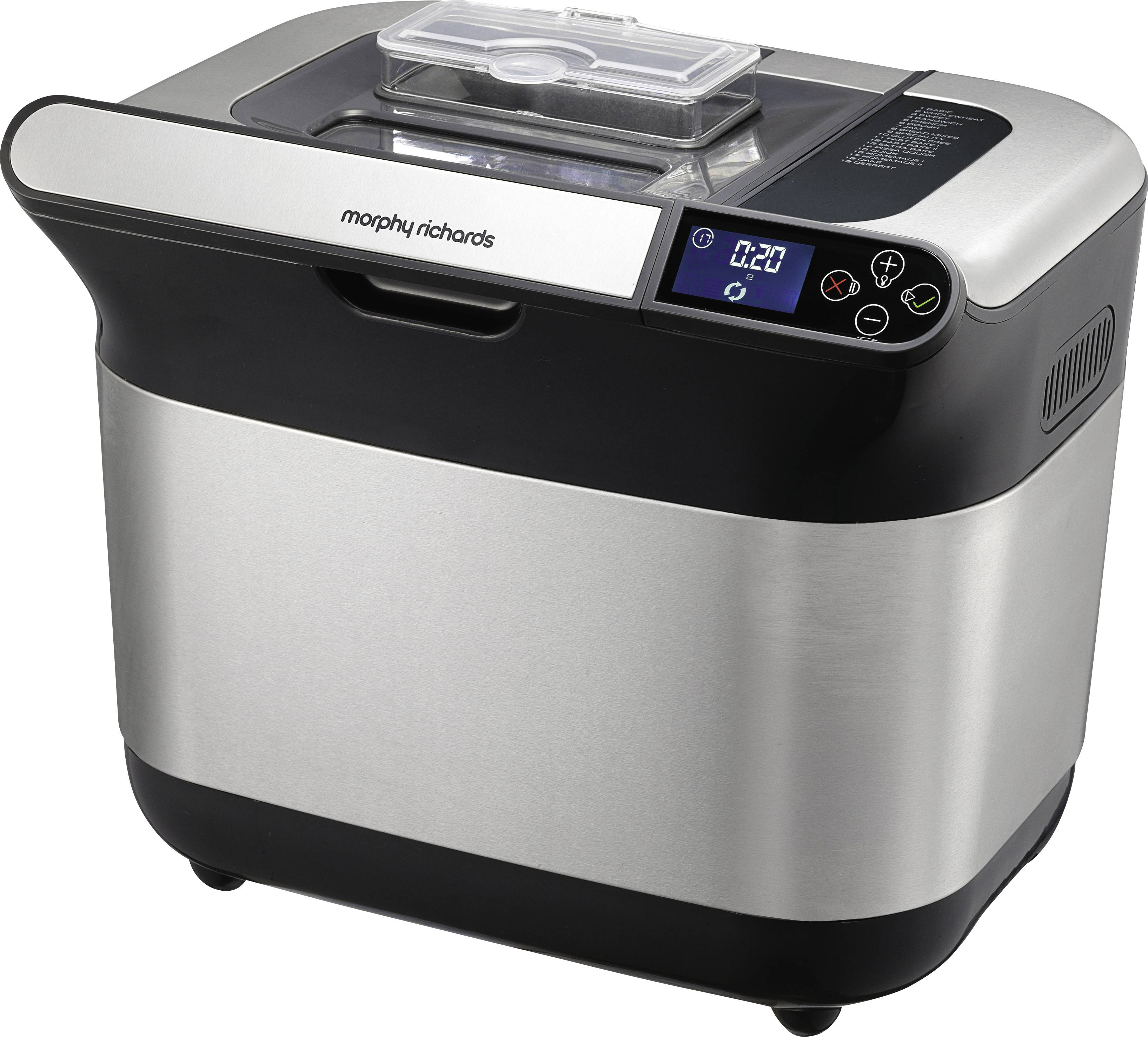 Morphy Richards Premium Plus Broodbakmachine RVS, Zwart Conrad.be