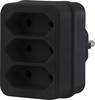 Sygonix SY-4673754 Stopcontactsplitter Zwart