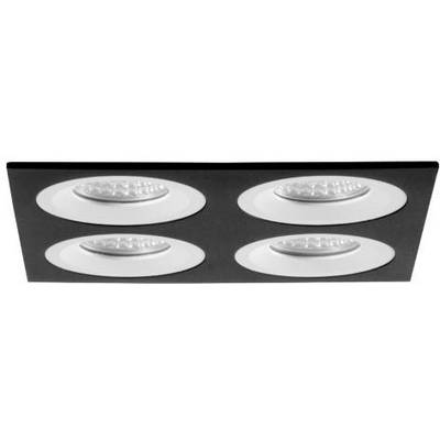 'Inbouwspot met vier ronde LED-lampen in een vierkante behuizing, modern en functioneel ontworpen.'