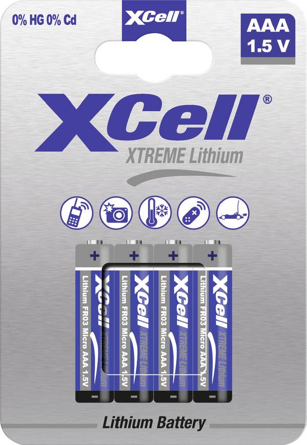 XCell XTREME FR03/L92 AAA batterij (potlood) Lithium 1.5 V 4 stuk(s)