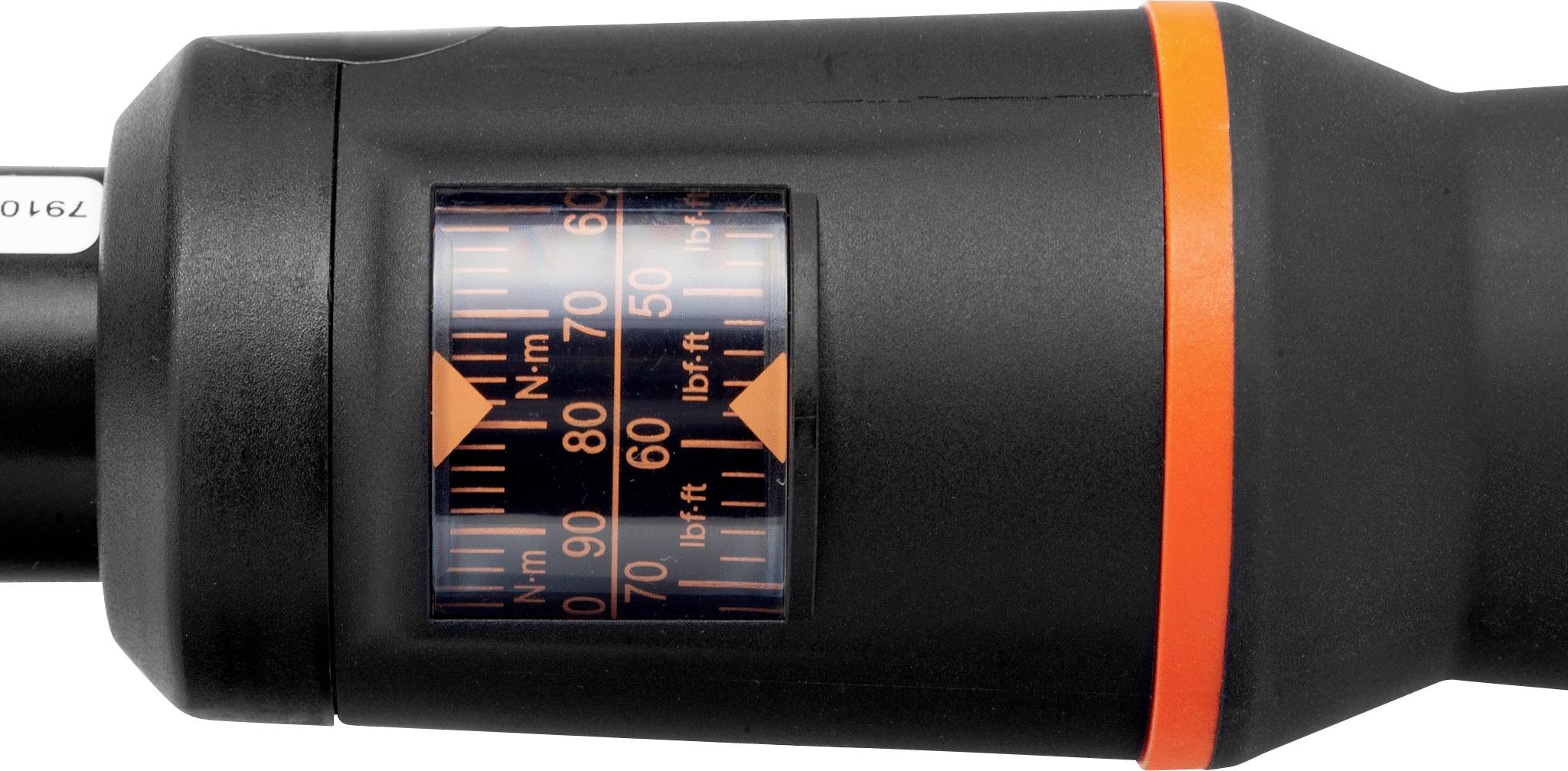 'Momentsleutel met digitale weergave en schaal in newtonmeter en pound-foot.'