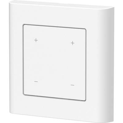 Lichtschakelaar met twee knoppen, elk voorzien van '+' en '-' symbolen voor het regelen van helderheid of volume.