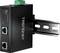 Industriële Gigabit-PoE+-koper-naar-glasvezel-mediaconverter van TRENDnet, geschikt voor montage op DIN-rail.