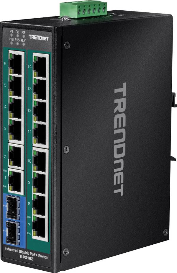 TrendNet 21.22.1460 TI-PG162 Industrial Ethernet Switch  10 / 100 / 1000 MBit/s