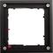 Leeg zwart kunststof vierkant frame, vooraanzicht.