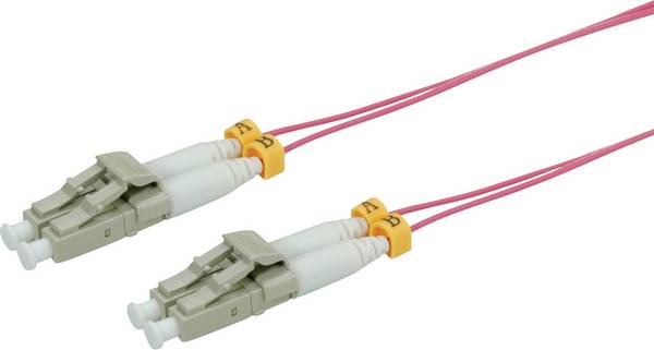 ROLINE Glasvezel kabel, dun, 50/125µm OM4, LC/LC, LSOH, Slim, violet, 1 m