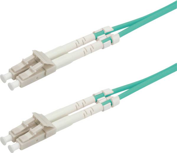 VALUE F.O. kabel 50/125µm, LC/LC, OM3, LSOH, turkoois, 0,5 m